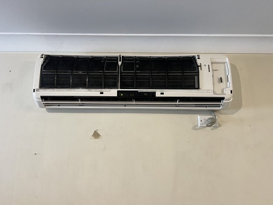 The same split system after cleaning, filters clean